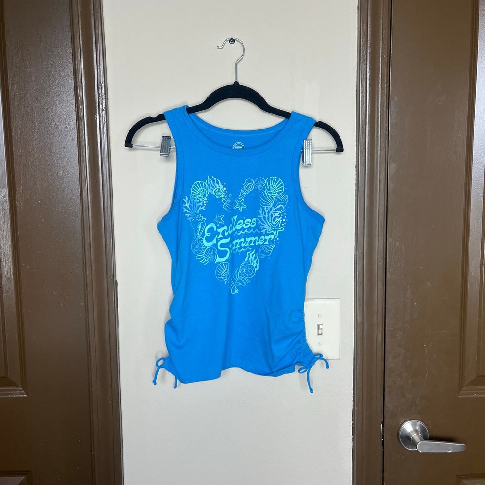 Wonder Nation Girls XL 14/16 Blue Sleeveless Tank Top Endless Summer